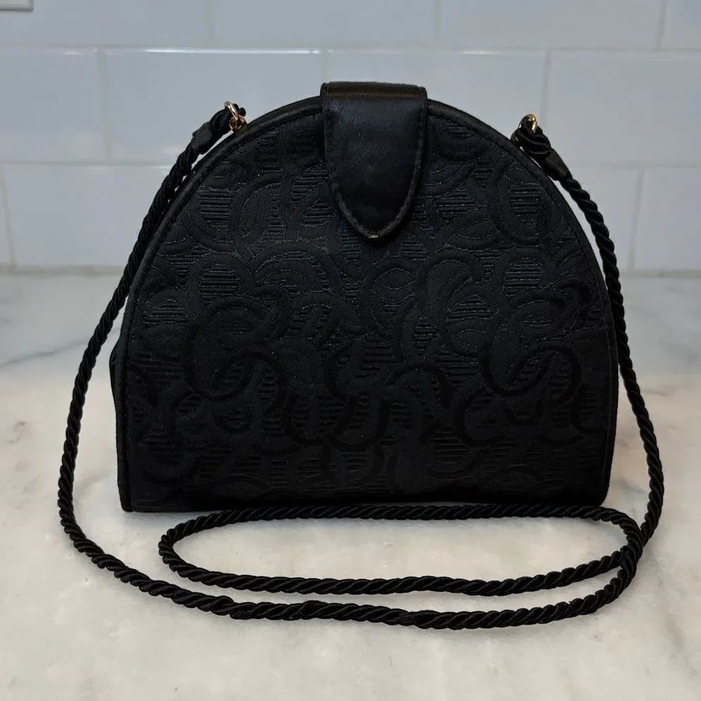 Bally Purse Handbag Vintage Fabric Patterned Dome Shaped Pocketbook Luxury Bag